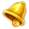 locked hearts 10 gold bell symbol