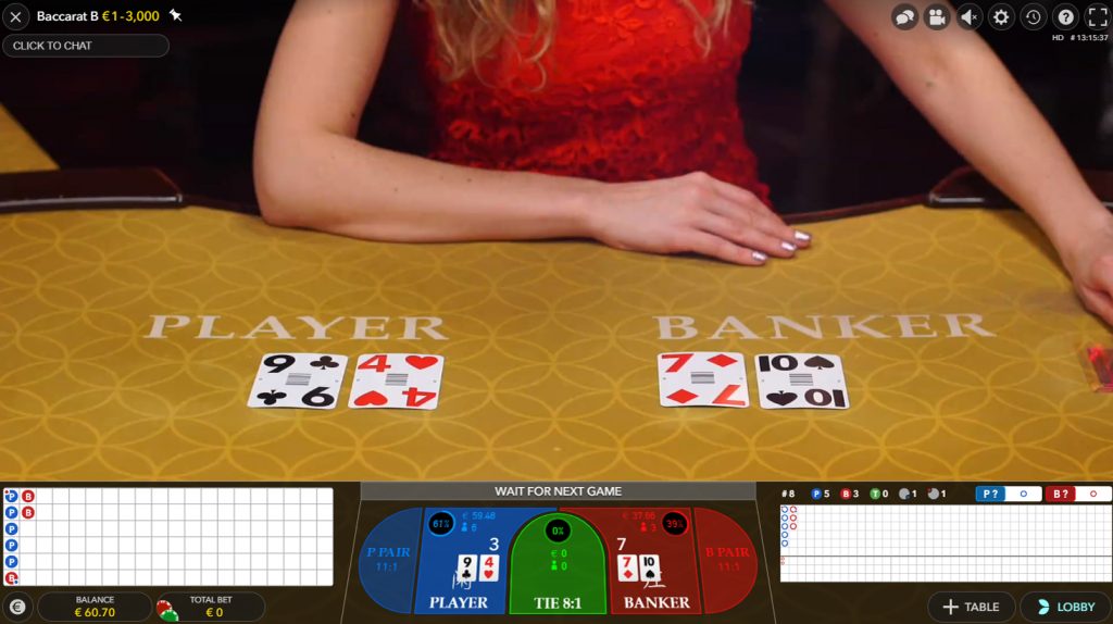 live dealer baccarat