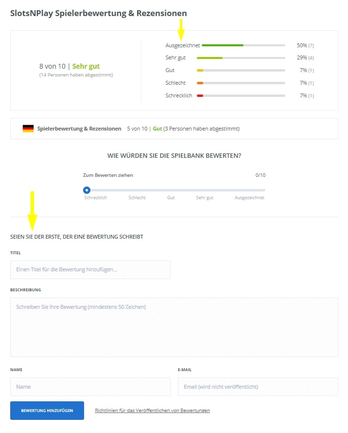 Bewertung hinzufugen