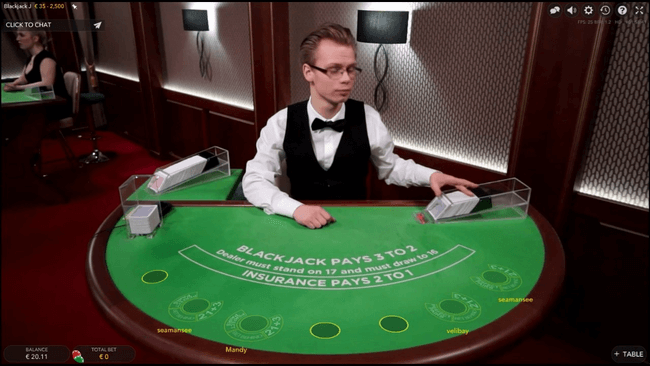 live blackjack by evolution gaming