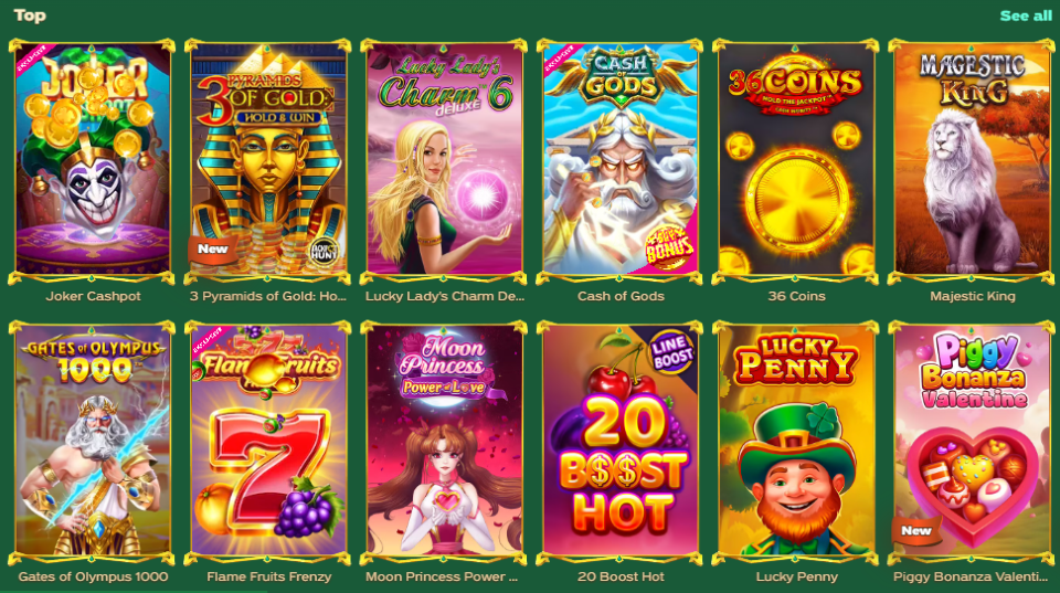 greenluck casino games