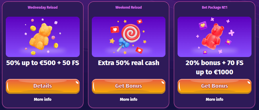 lolly spins casino bonuses screenshot